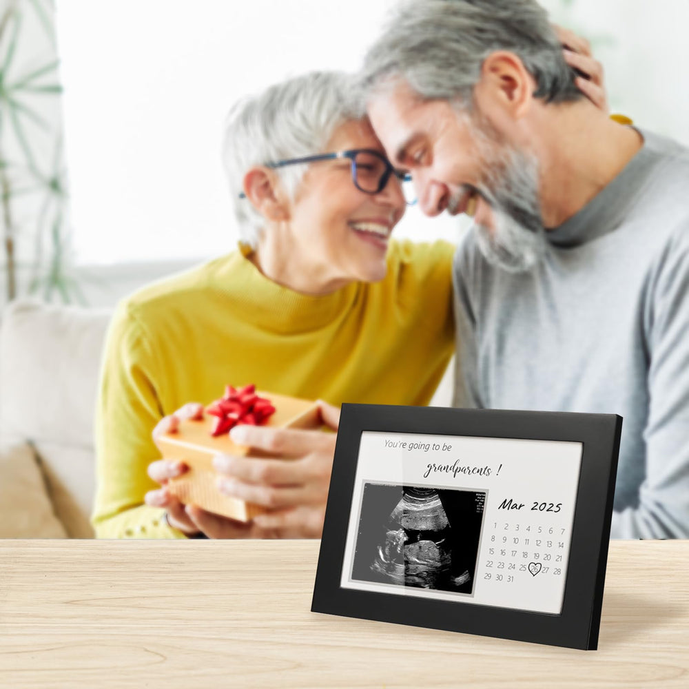 HAMUIERS black wood frame closeup highlights crisp white text and modern style