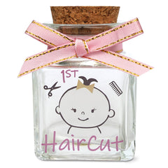 HAMUIERS first haircut keepsake bottle front view showing its design and purpose