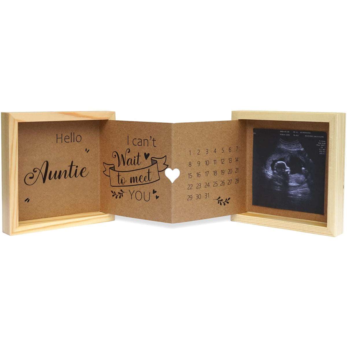 HAMUIERS pregnancy announcement frame showing an ultrasound photo for Auntie reveal.