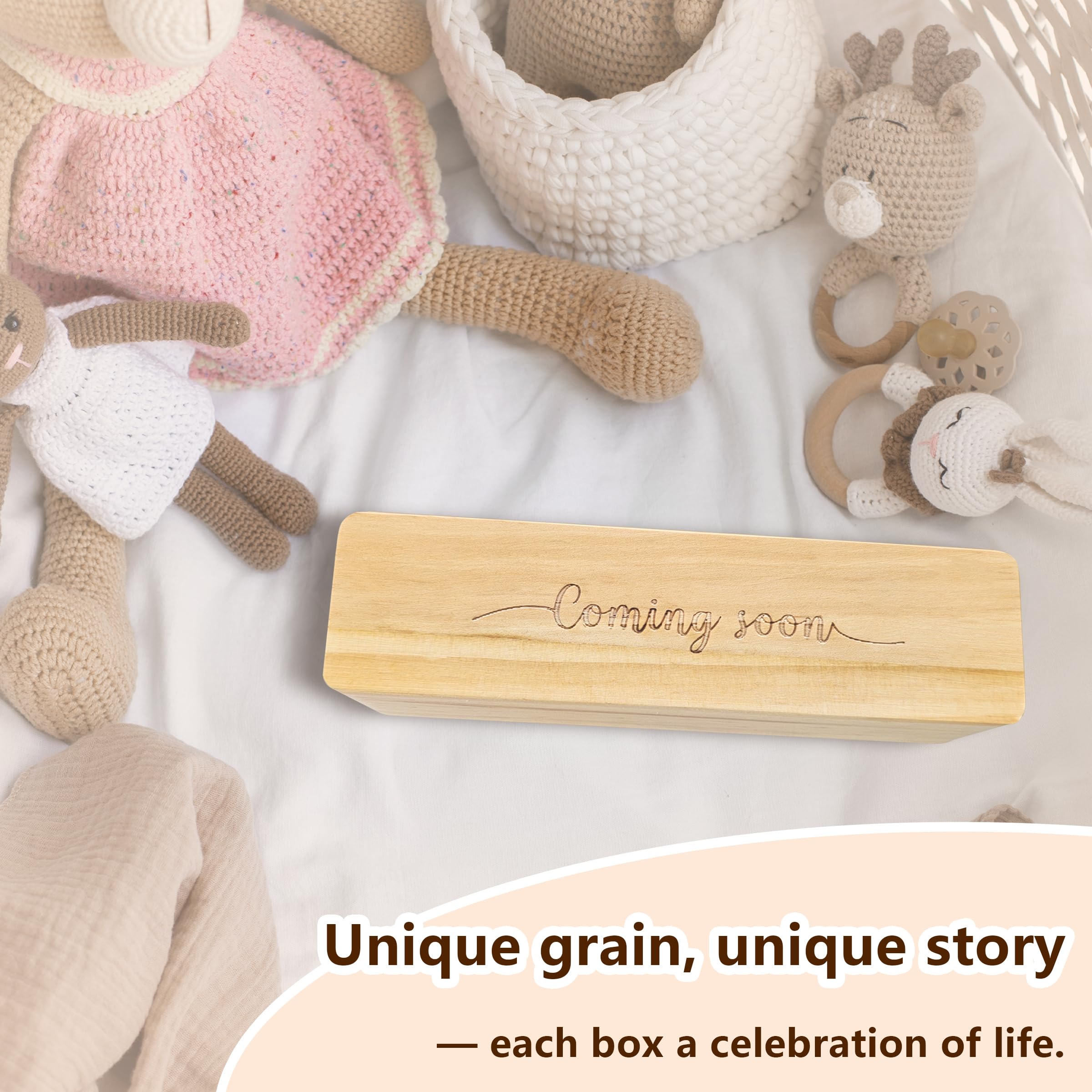 HAMUIERS pregnancy-test-keepsake-box natural wood grain celebrates the journey