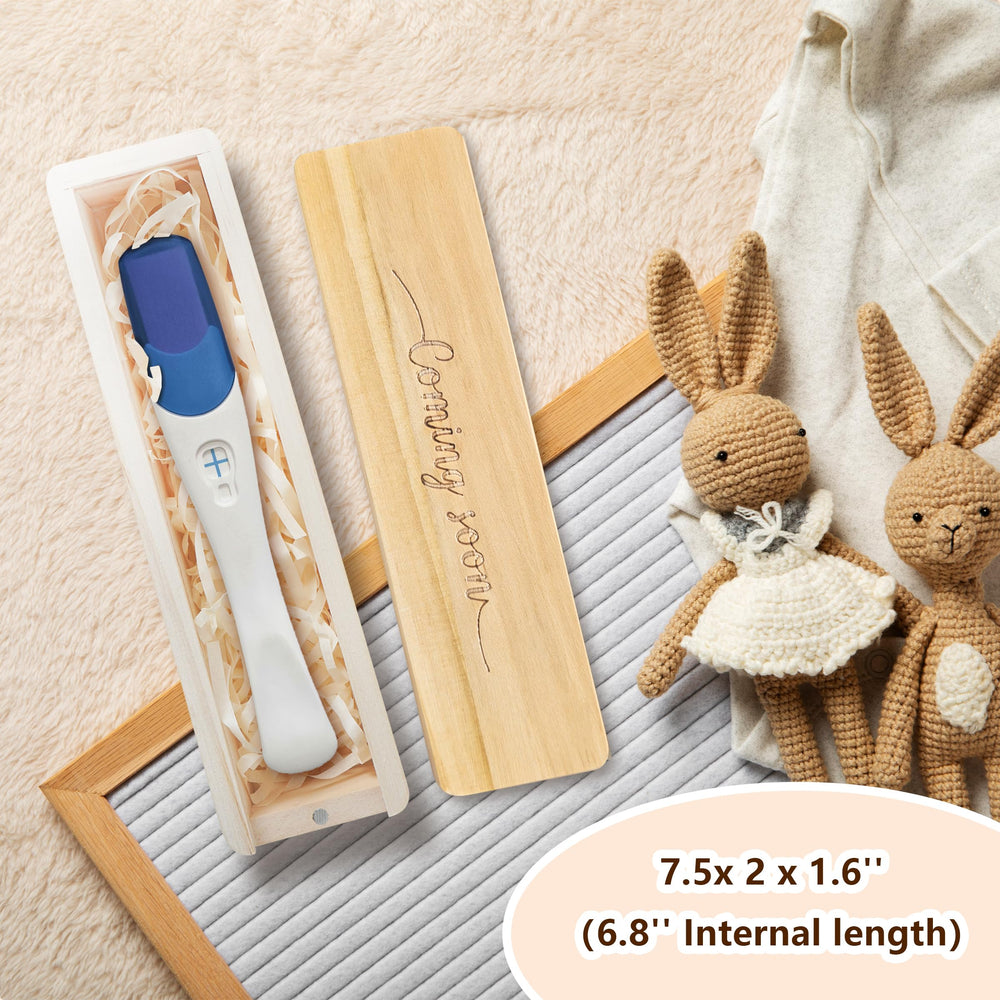 HAMUIERS pregnancy-test-keepsake-box rustic raffia ribbon enhances delicate reveal