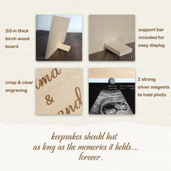 HAMUIERS Sonogram photo insert frame holds a 4x3 image securely.