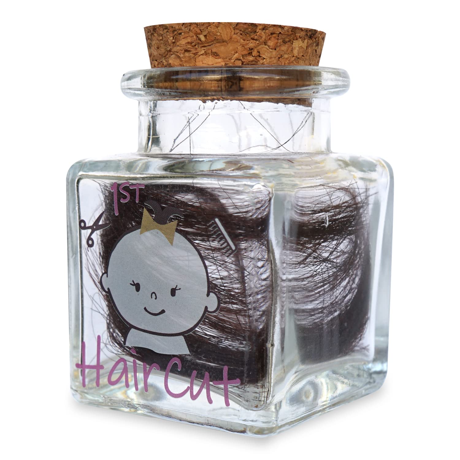 Close-up of HAMUIERS glass bottle with cork seal for keepsake storage