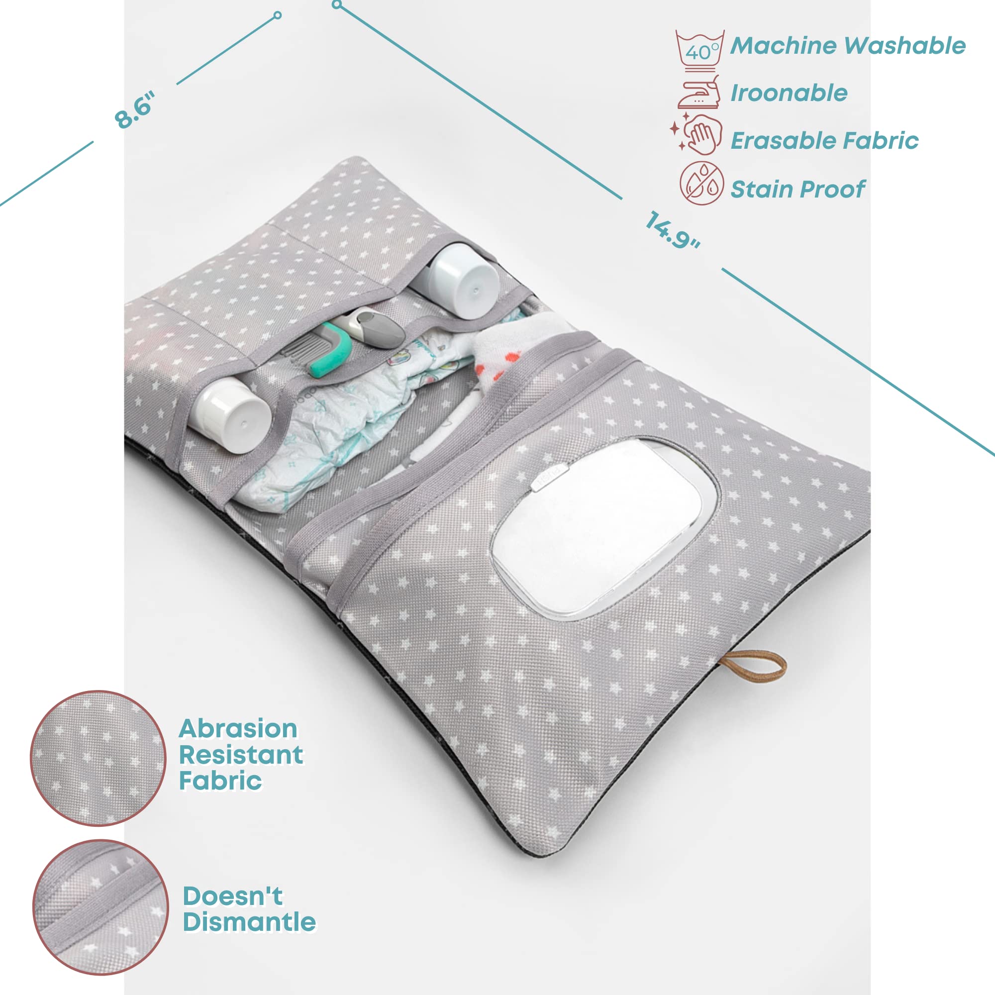HAMUR HOME diaper bag organizer open compartments for clean separation of items
