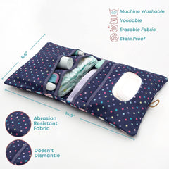 HAMUR HOME compact foldable diaper pouch in purple, ideal for on-the-go parents.