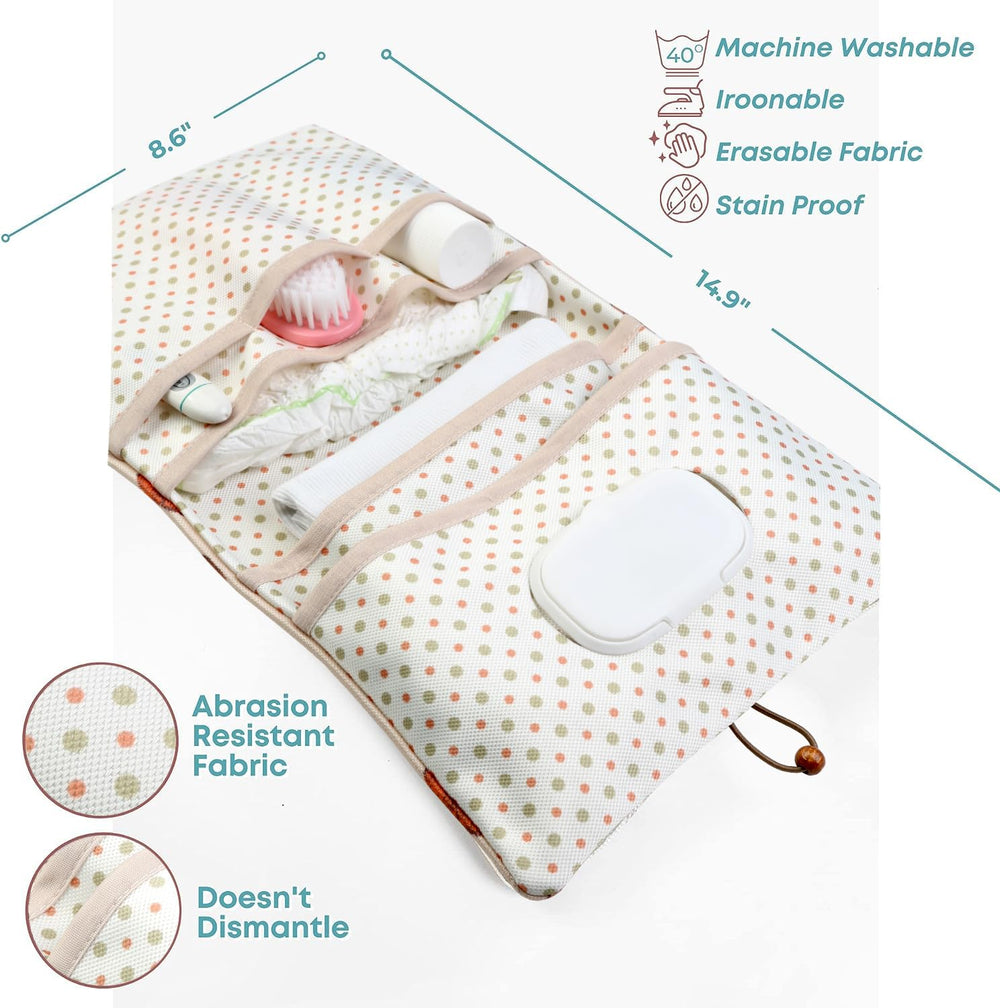 HAMUR HOME compact foldable diaper pouch fits compactly when not in use.