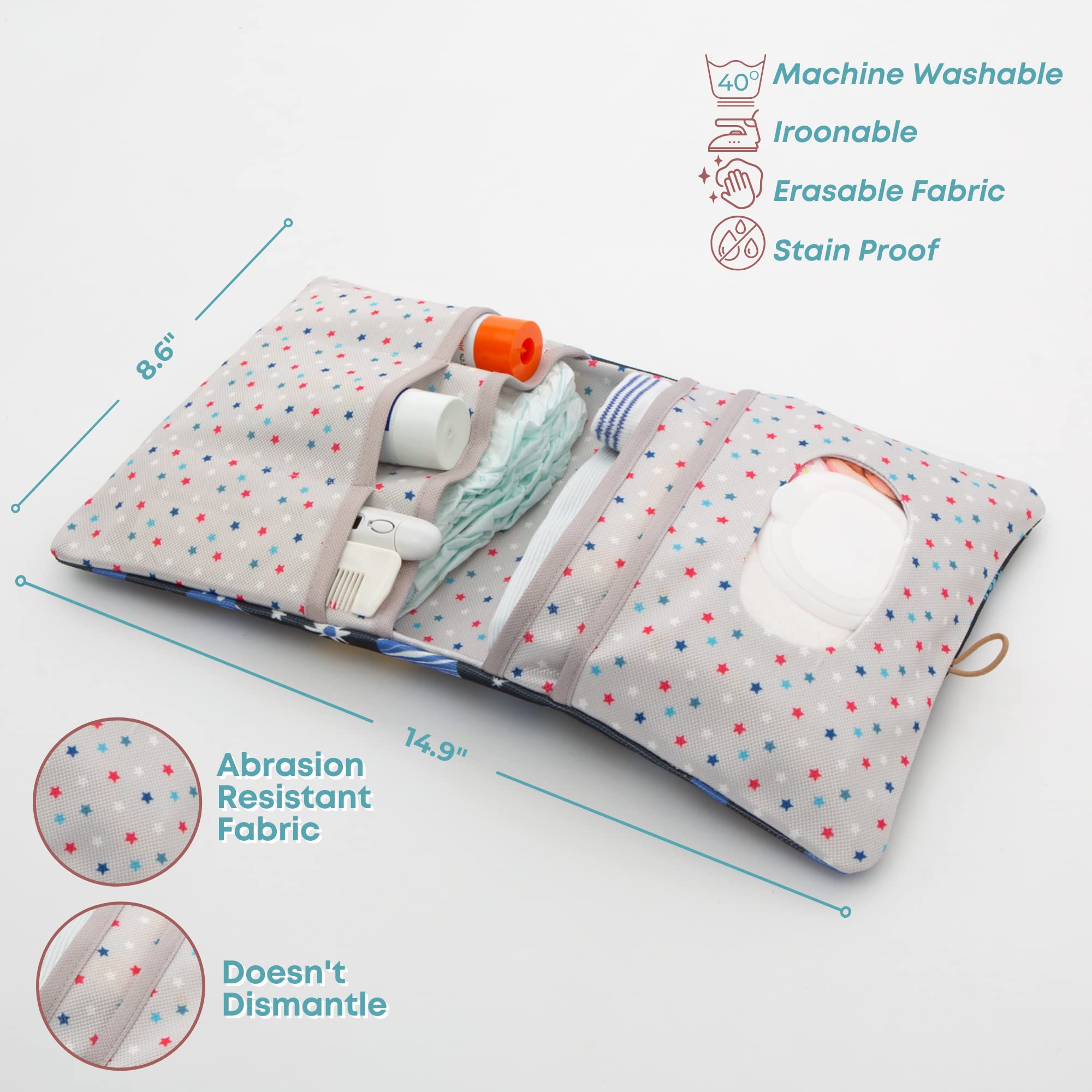HAMUR HOME with multi-compartment layout keeps diapers and wipes neatly organized