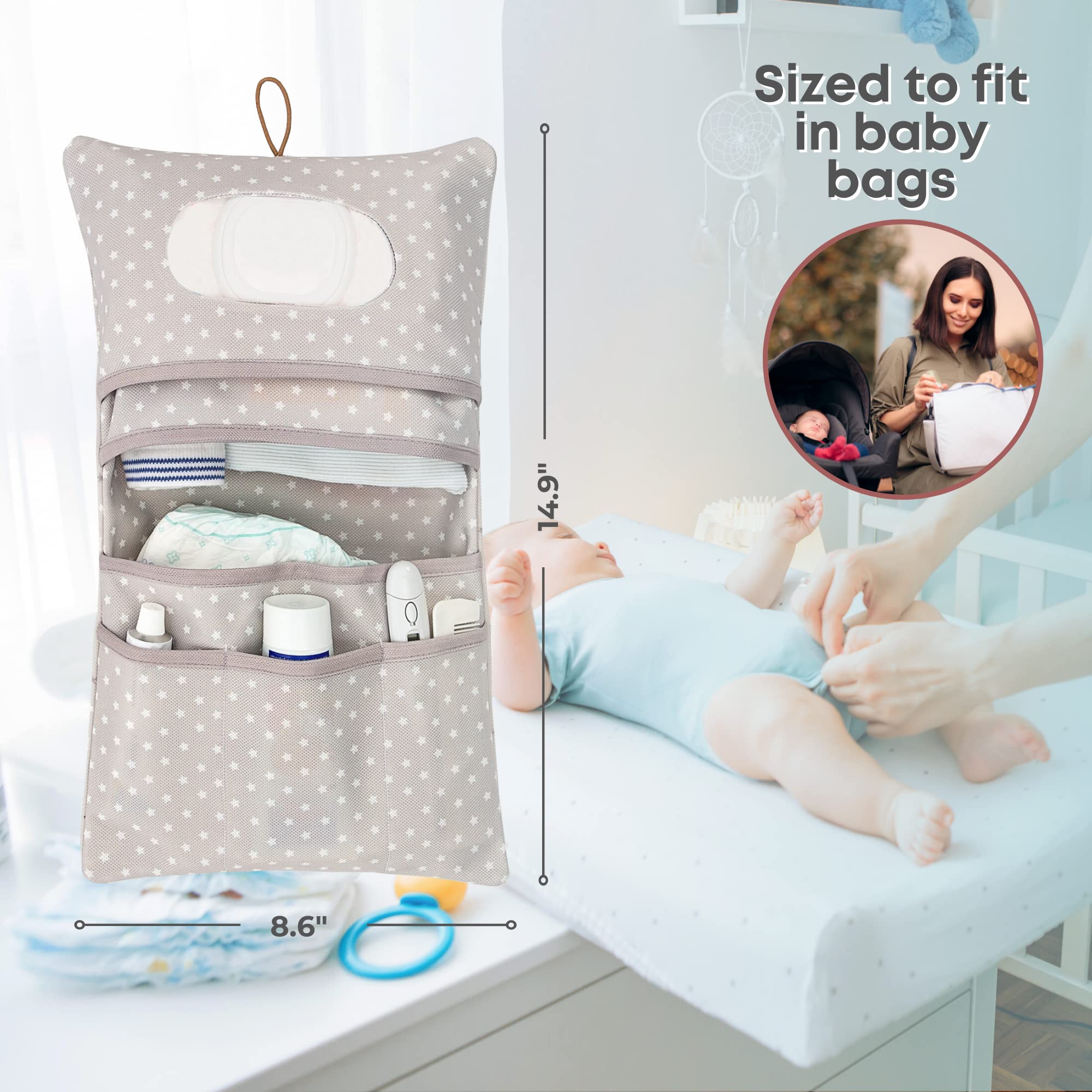 HAMUR HOME machine-washable diaper bag keeps cleaning simple after outings.