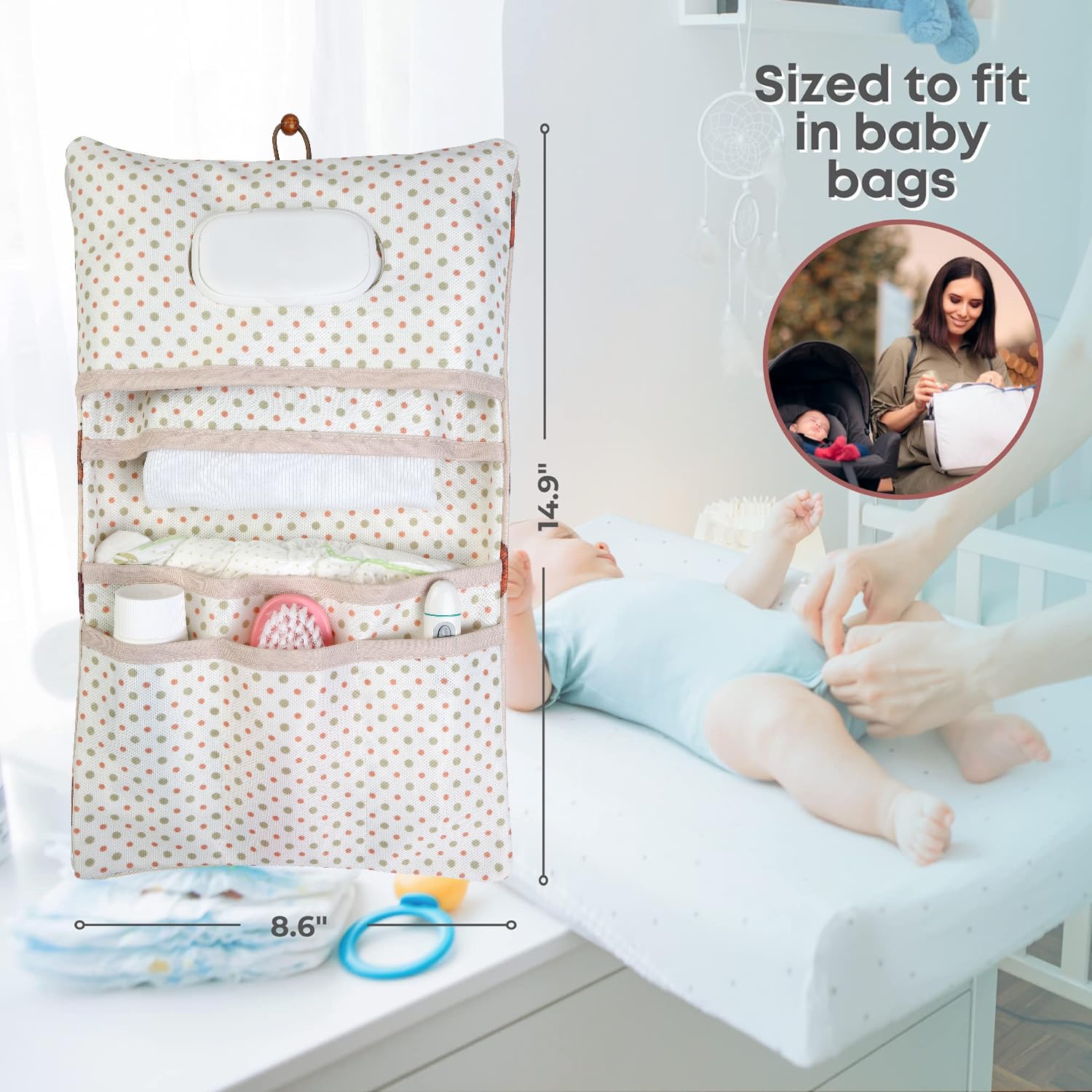 HAMUR HOME keeps diaper and wipe essentials organized for easy access.