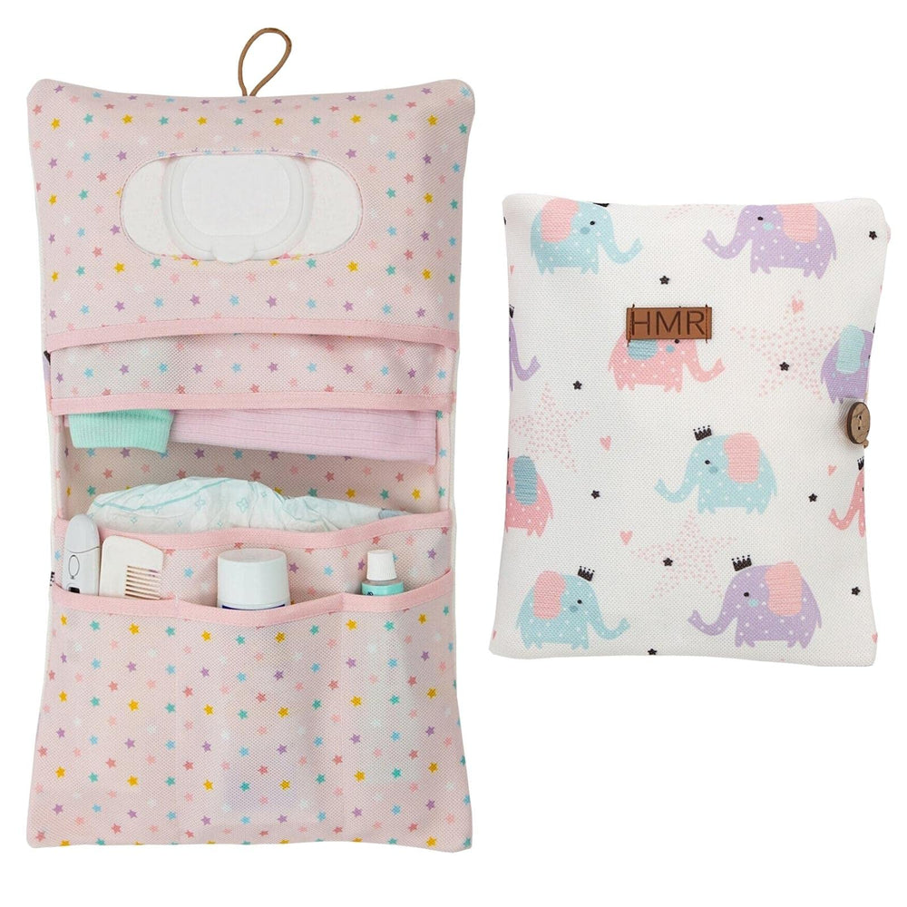 HAMUR HOME Elephant top view diaper bag organizer, travel-ready and compact.