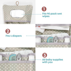 HAMUR HOME Leaves folded diaper pouch fits neatly in a handbag for travel.
