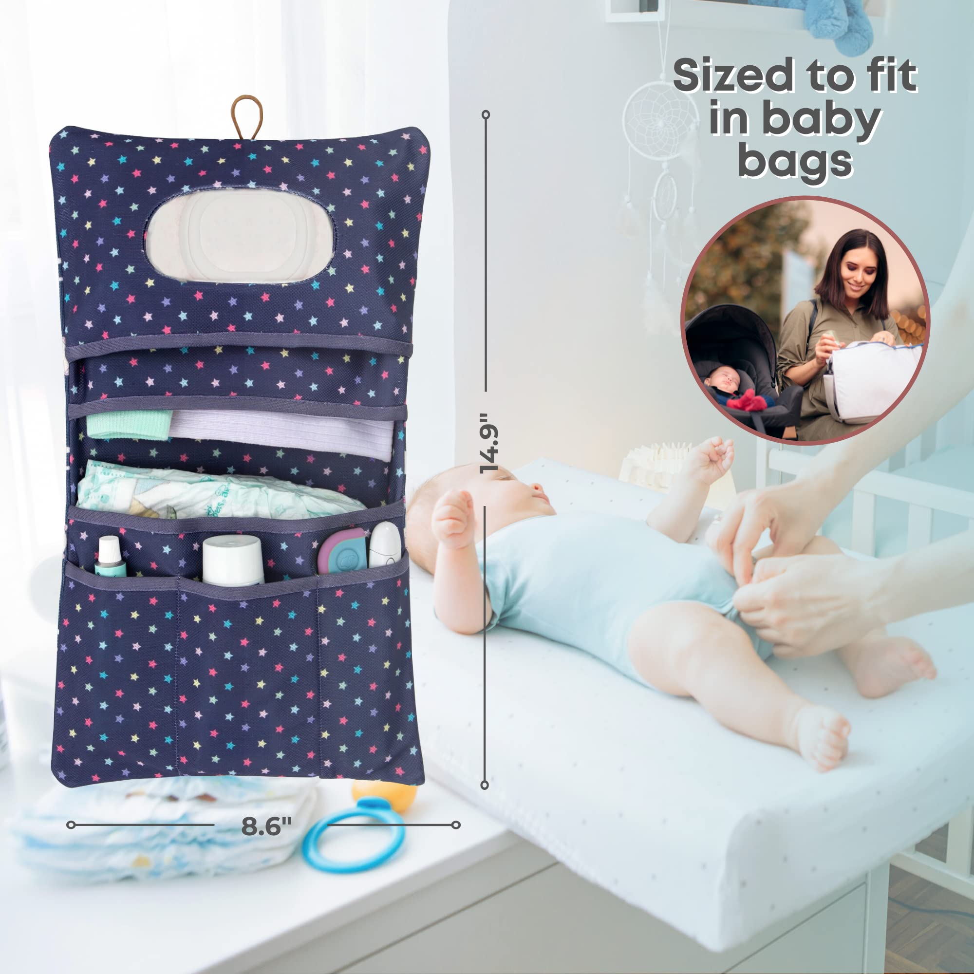 HAMUR HOME gift-worthy diaper organizer in purple, a thoughtful new-parent present.
