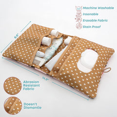 HAMUR HOME Swan organizer features multiple pockets to keep wipes, diapers, and creams organized.
