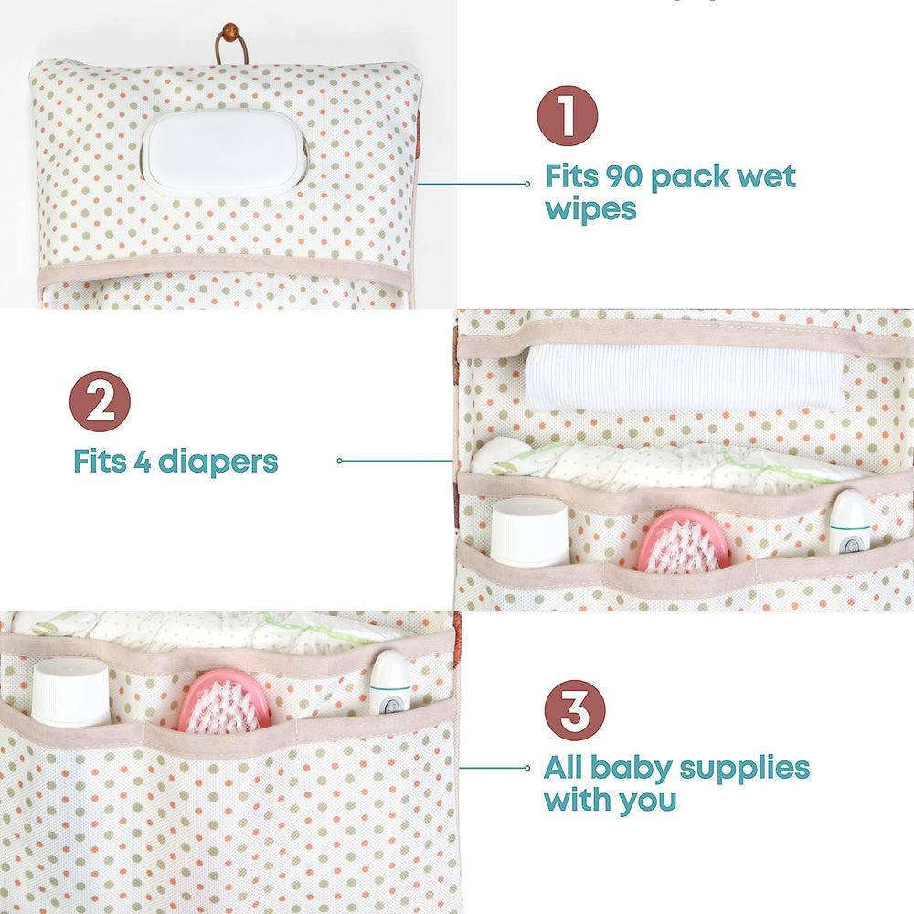 HAMUR HOME diaper organizer with side pocket for quick items on the go.