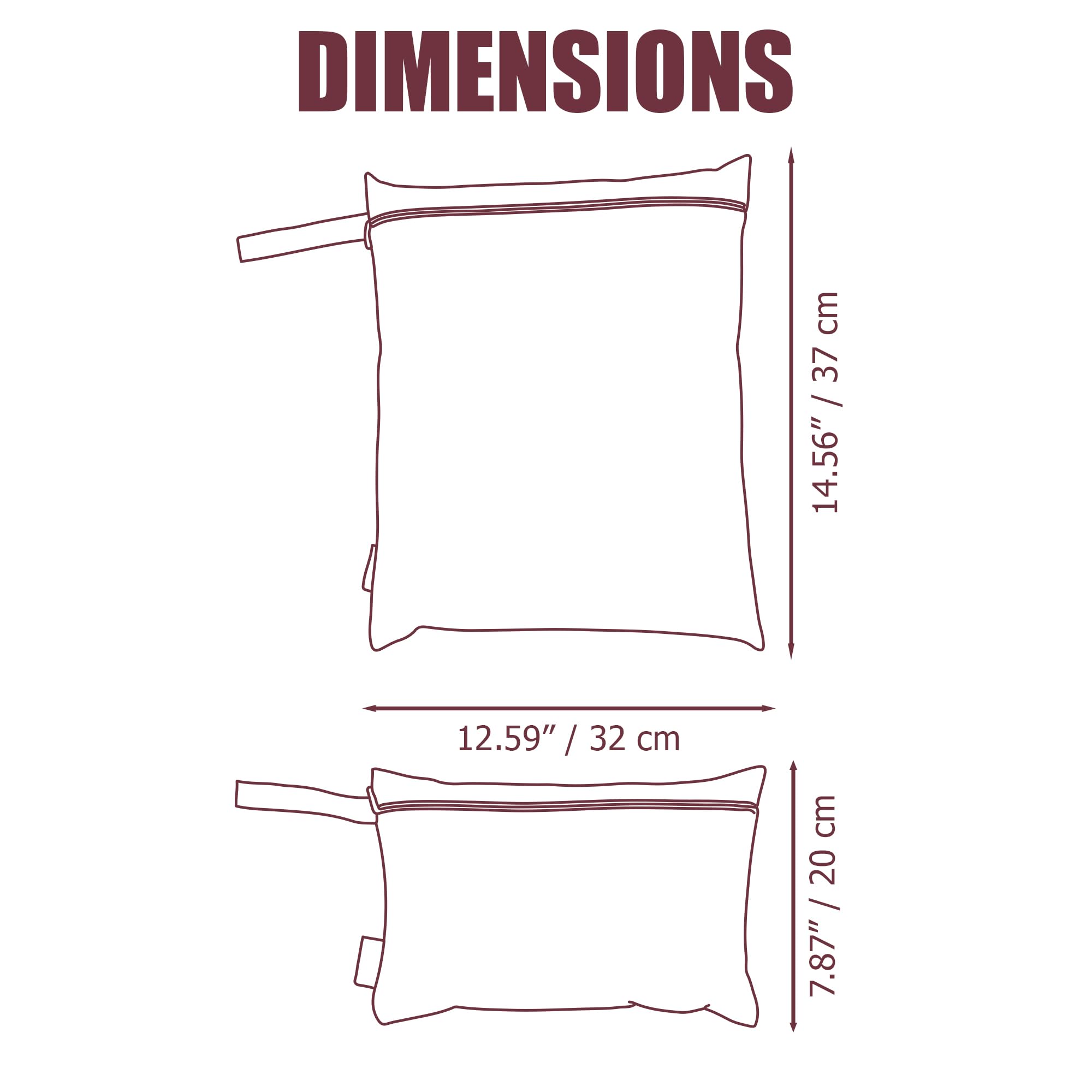 HAMUR HOME Wet Bag Set with pool scene storing wet swimsuits without leaks