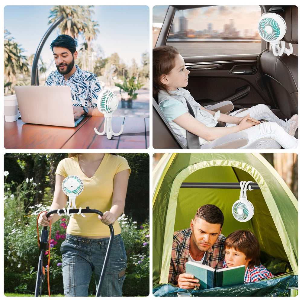 HandFan detachable head enables flexible placement while traveling
