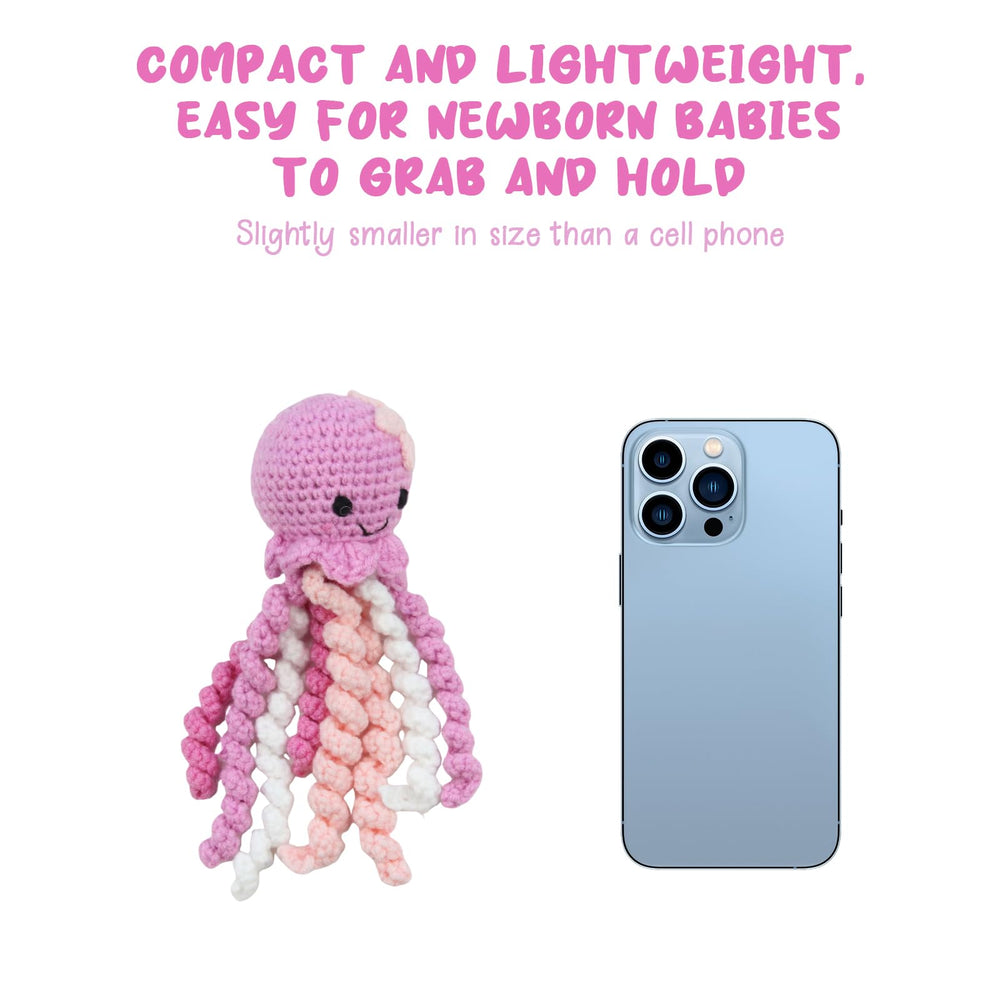 Handmade Crochet Octopus designed for preemies provides comforting companionship.