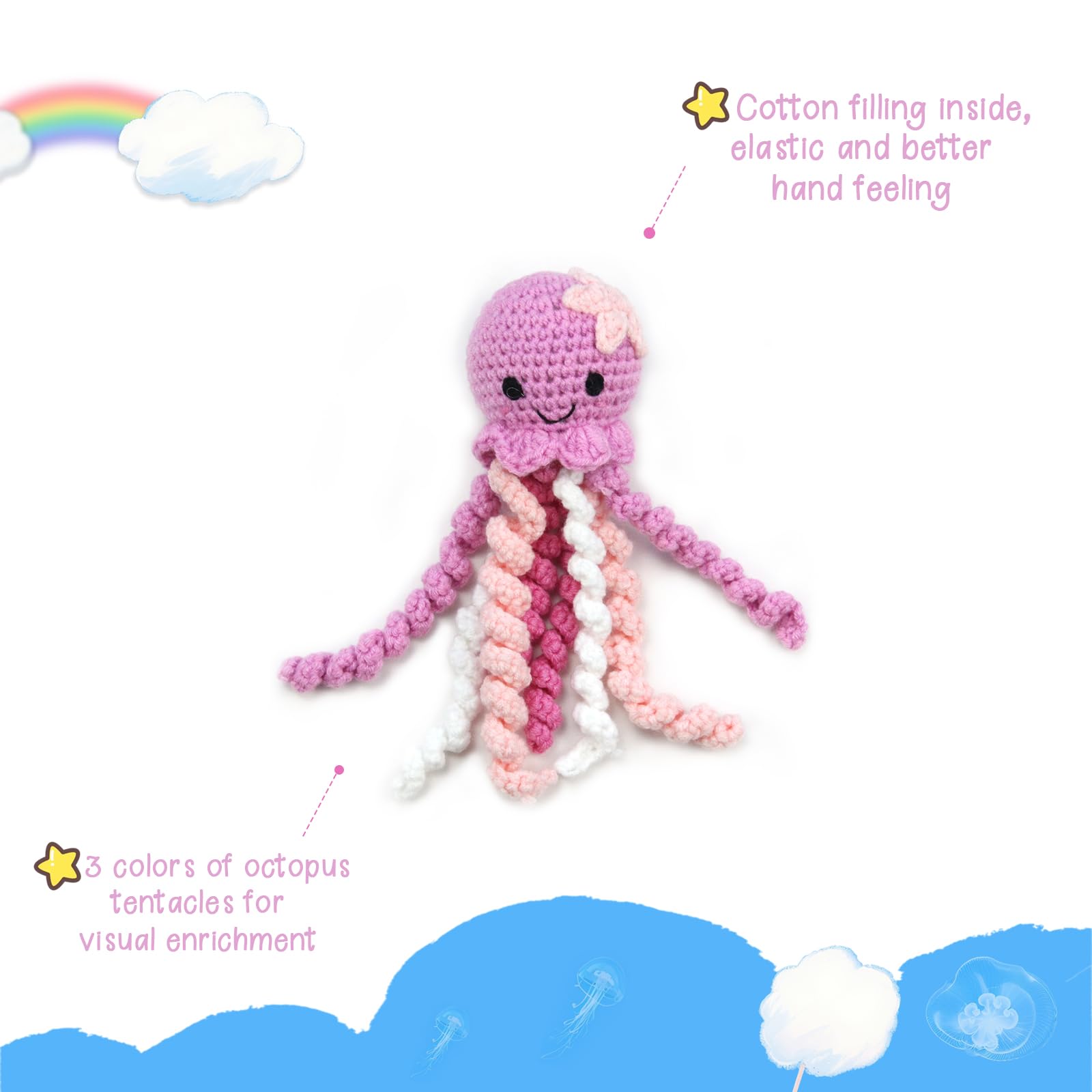 Handmade Crochet Octopus with scent bonding helps create familiar comfort for baby.