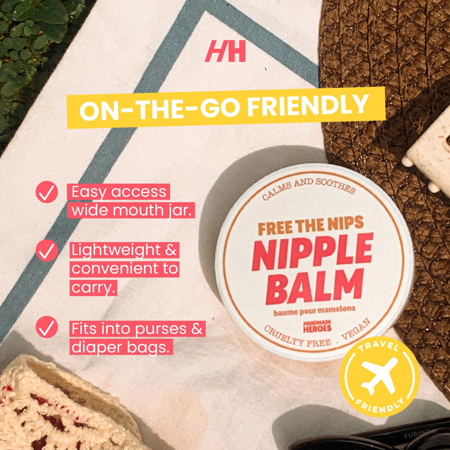 Eco-friendly packaging fits in mom bags and travel kits.