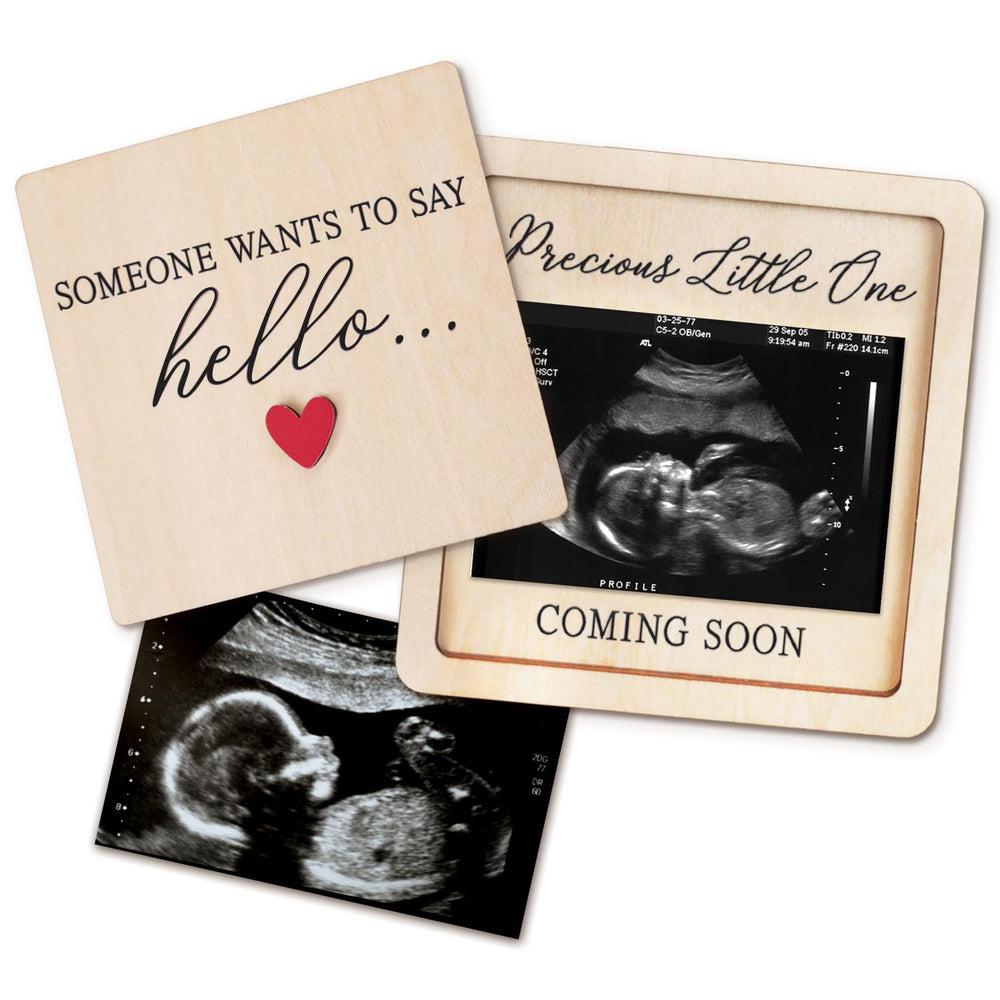 Hangwoous pregnancy announcement frame cover opens for a heartfelt grandparent reveal.