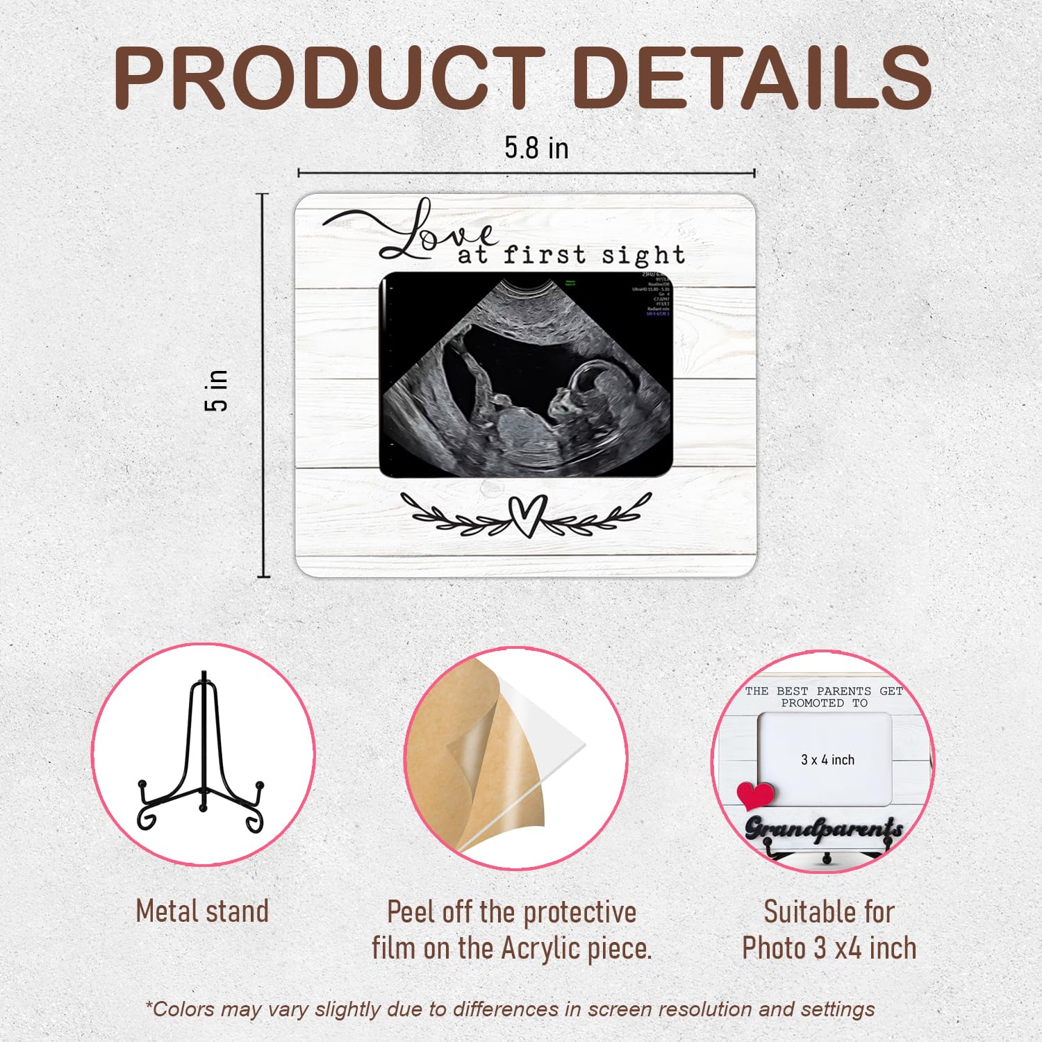 Hangwoous ultrasound frame highlights 2x3 image, a charming pregnancy or baby milestone display.