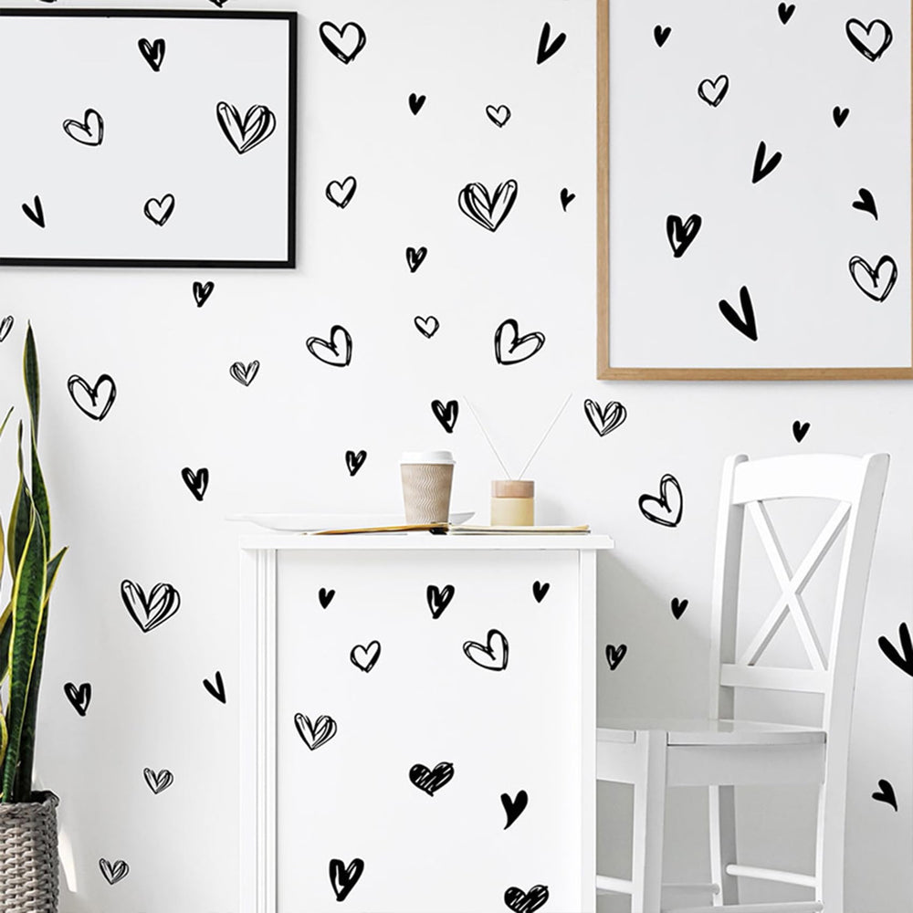 Hanlongyu 3D heart wall sticker set for romantic bedroom ambiance