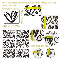 Closeup of Hanlongyu black heart wall decal with matte vinyl finish