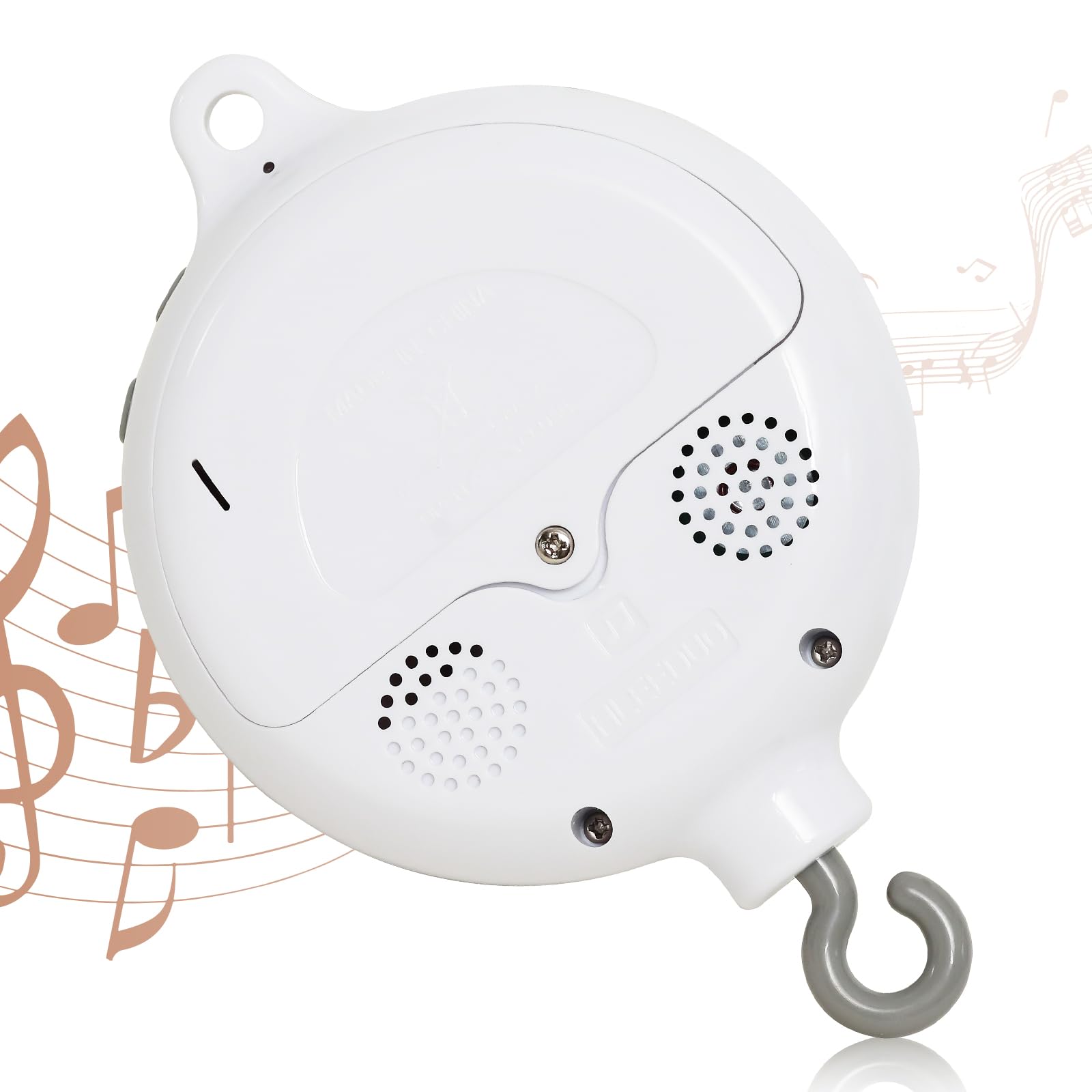 HanMiaMia crib mobile front view with rotating carousel for visual tracking and soothing music.