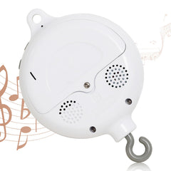 HanMiaMia crib mobile front view with rotating carousel for visual tracking and soothing music.