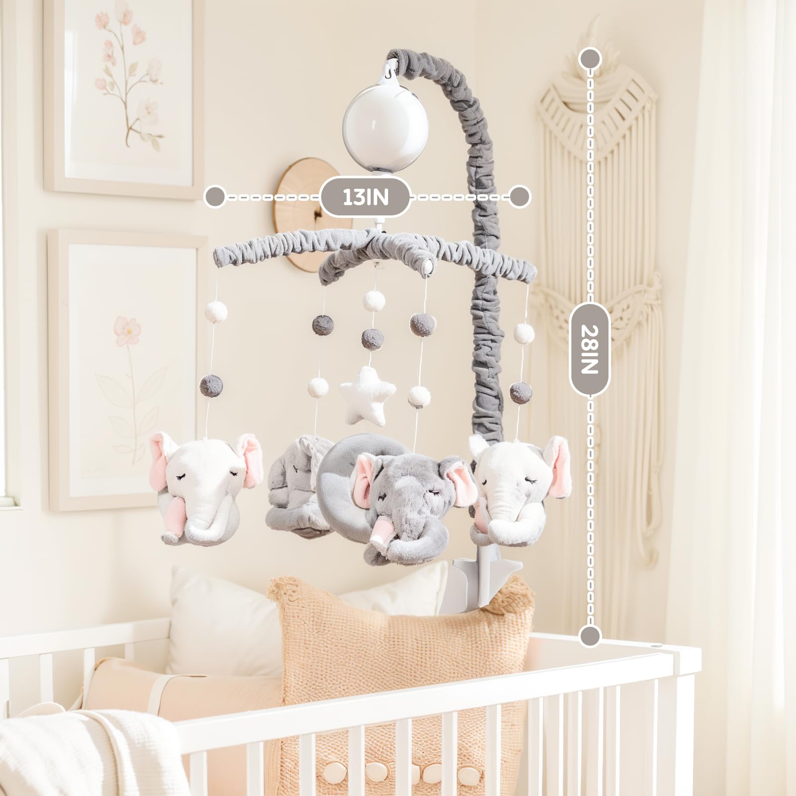 HanMiaMia gift-ready elephant crib mobile packaging for baby showers
