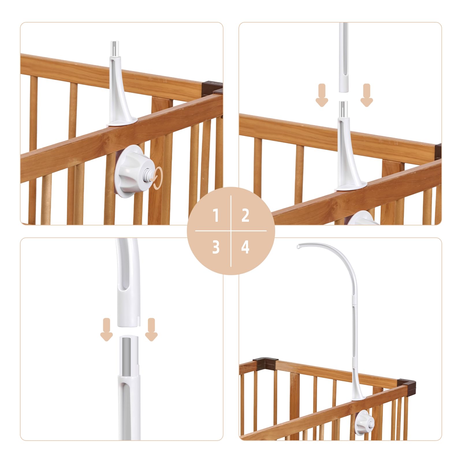 HanMiaMia Plastic Crib Mobile Arm provides lightweight setup and versatility.