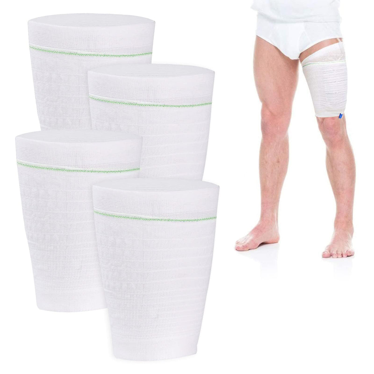 HANSILK catheter leg bag holder four-pack with secure strap design for daily wear.