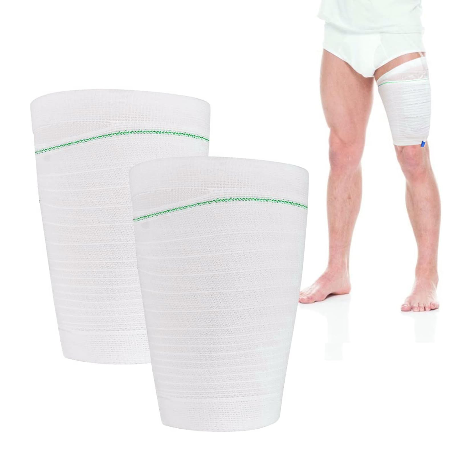 HANSILK catheter leg bag holder, front view, showing secure and discreet leg support.
