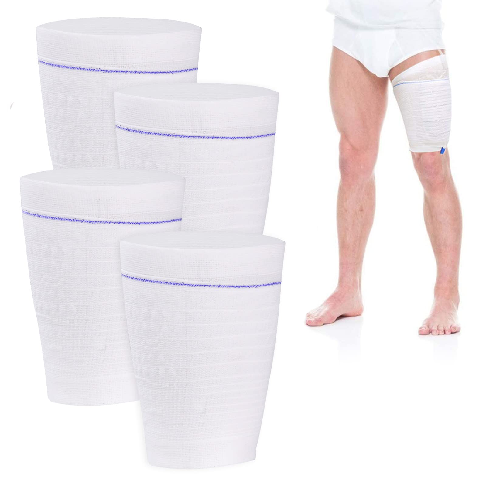 HANSILK catheter leg bag holder strap under pants for secure, discreet wear.