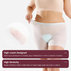 HANSILK hospital-style underwear in-use offers gentle stretch.