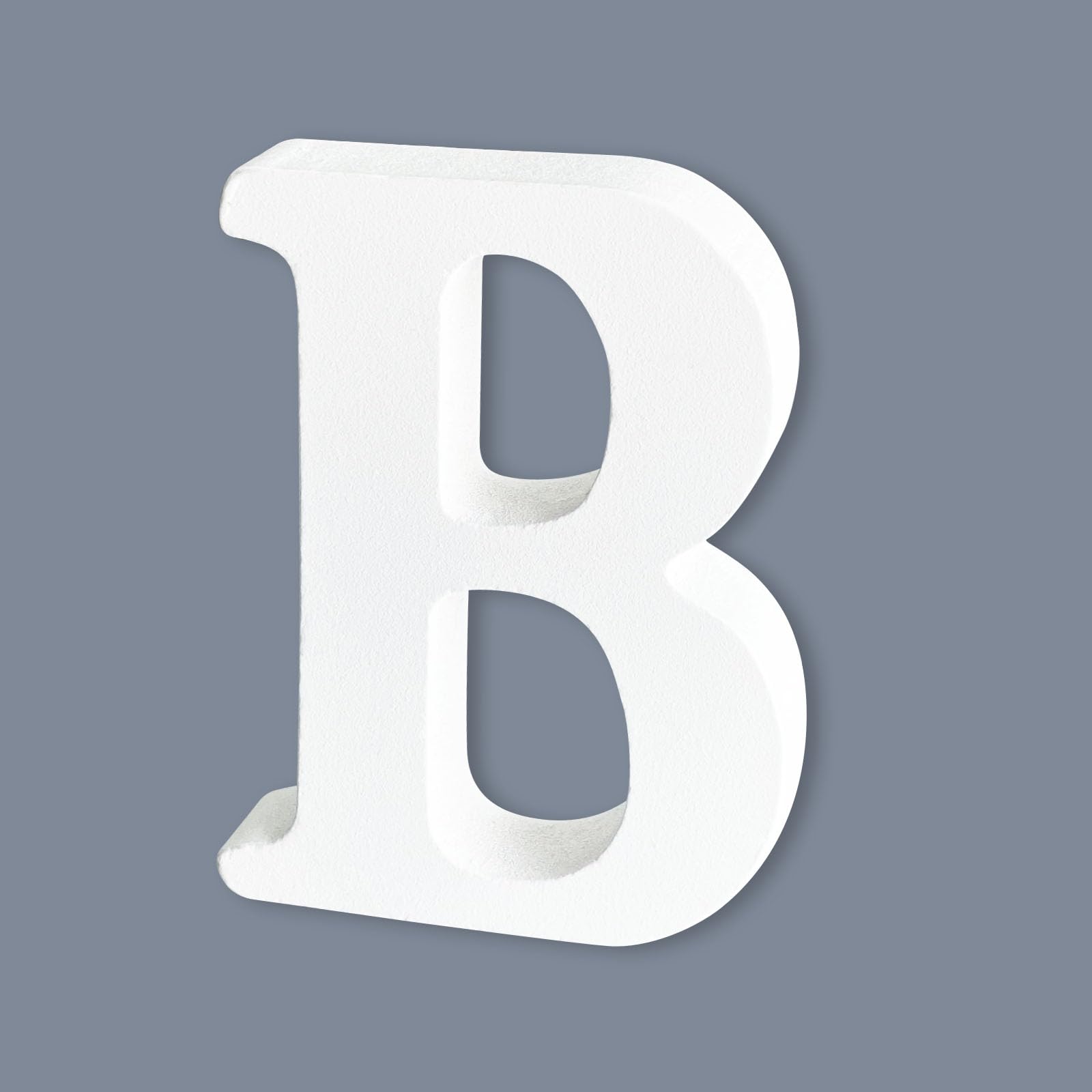 HANWER 6-inch white unfinished letter B for DIY decor.