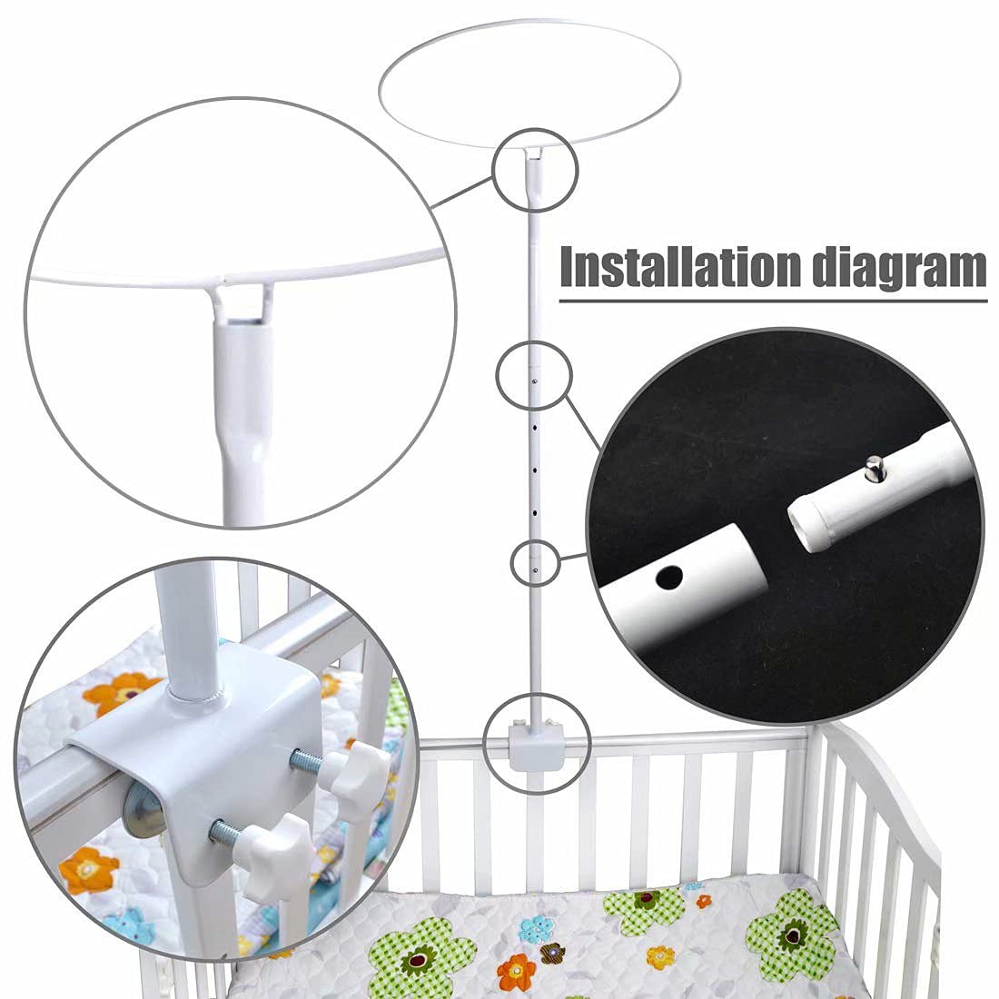 HanYun one-size-fits-most canopy covers cribs, cots, and Moses baskets.
