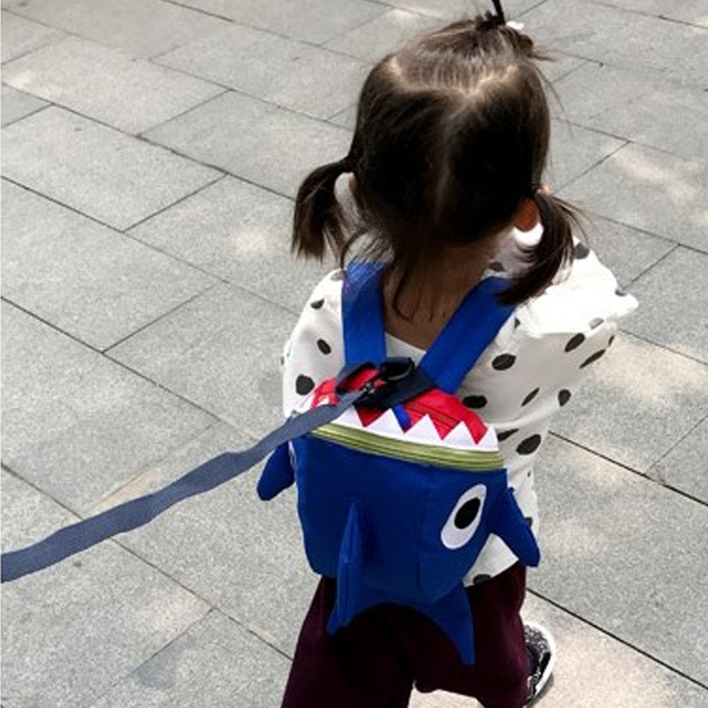 HANZE Shark backpack blue open-mouth design for quick access.