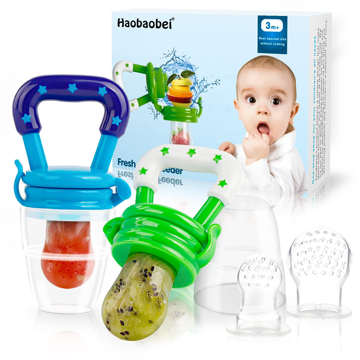 HAOBAOBEI baby fruit feeder assembly shown for safe nibbling and age-appropriate feeding
