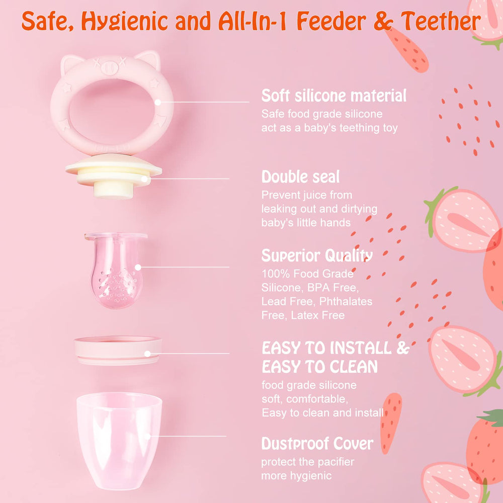 HAOBAOBEI bump texture teether massages gums while satisfying chewing urges.