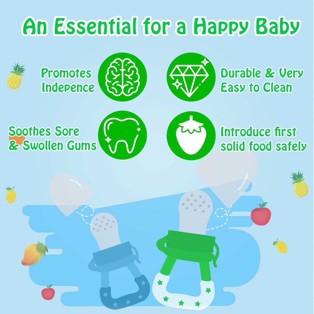 HAOBAOBEI colorful teether set encourages feeding play with vibrant colors