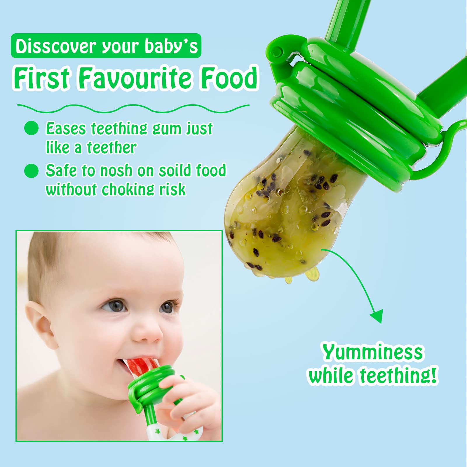 HAOBAOBEI soft nipple texture helps soothe gums during chewing sessions