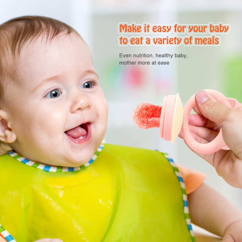 HAOBAOBEI teething-friendly feeder encourages independent eating with tasty bites.