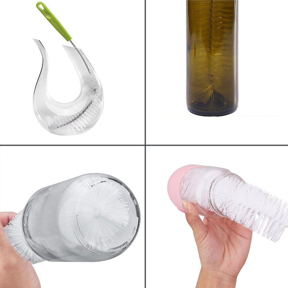 Haomaomao water bottle brush cleans wide mouths and narrow necks.