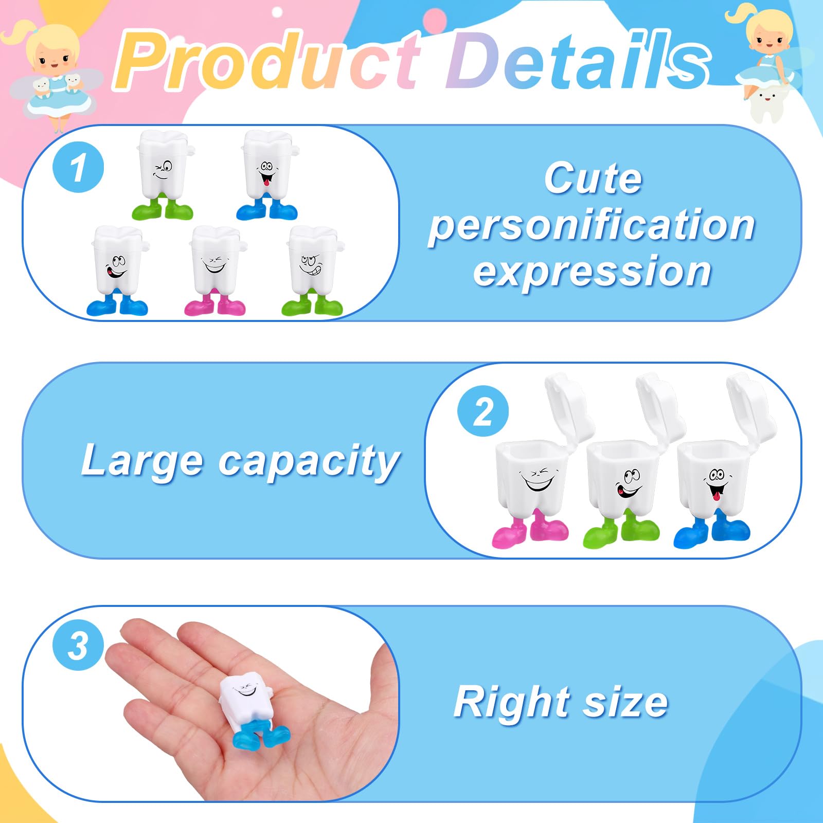 Haomian tooth-saver box with lifelike tooth design appeals to kids.