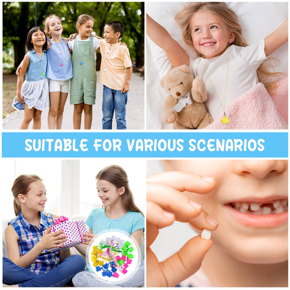Child wearing Haomian Tooth Saver Necklace keeps teeth safe.