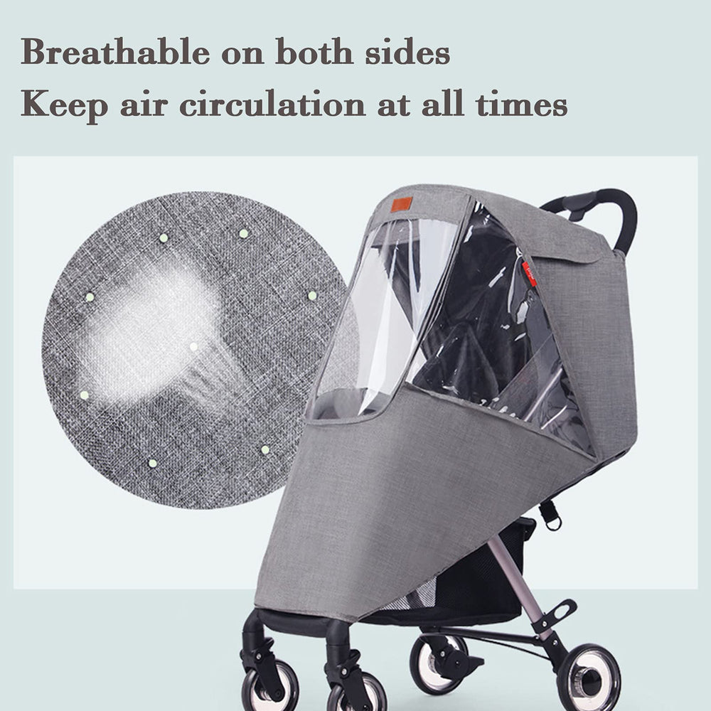 haozaikeji stroller rain cover with dual-zipper doors for easy access