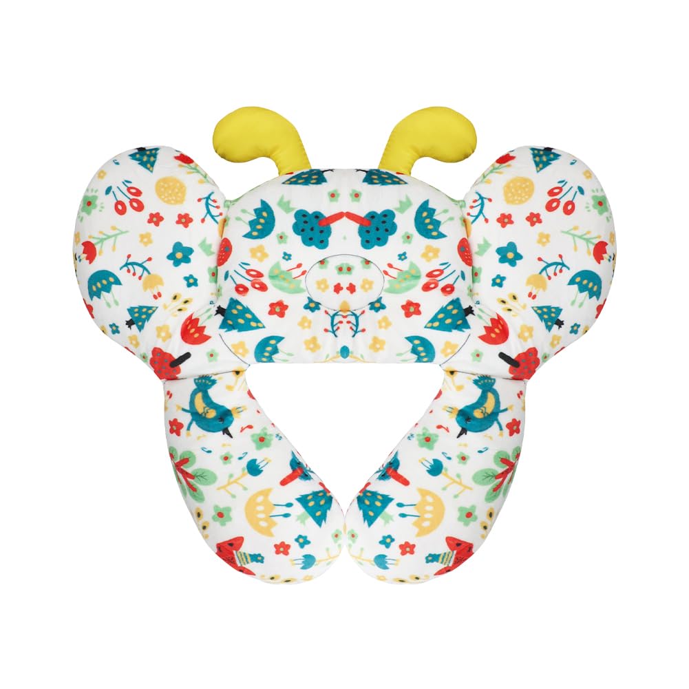 haozaikeji butterfly pillow on stroller supports head and neck for comfortable travel.