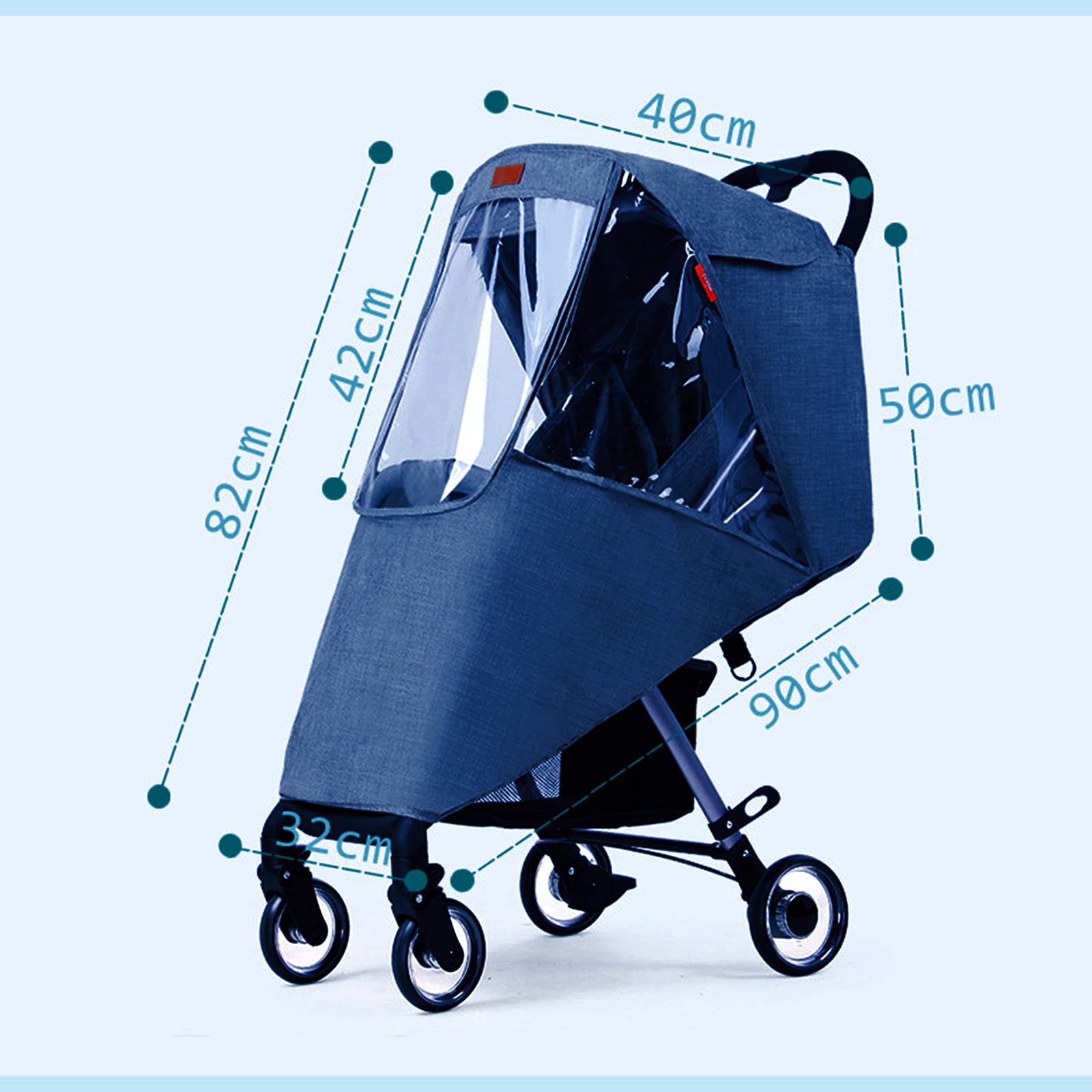 haozaikeji rain cover with 270-degree view window to monitor baby easily.