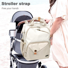 Hap Tim diaper bag fabric is waterproof to keep contents dry in rain